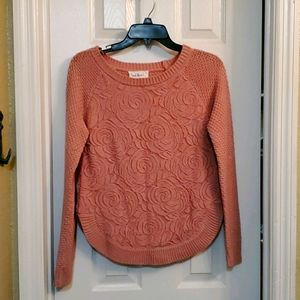 Cloudchaser floral lace front sweater